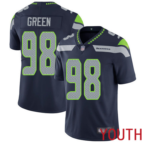 Seattle Seahawks Limited Navy Blue Youth Rasheem Green Home Jersey NFL Football #98 Vapor Untouchable